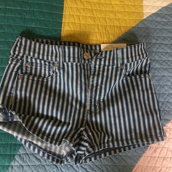 American Eagle Next Level Denim Striped Shorts - Picture 2 of 5
